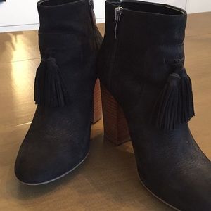 French Connection black suede booties
